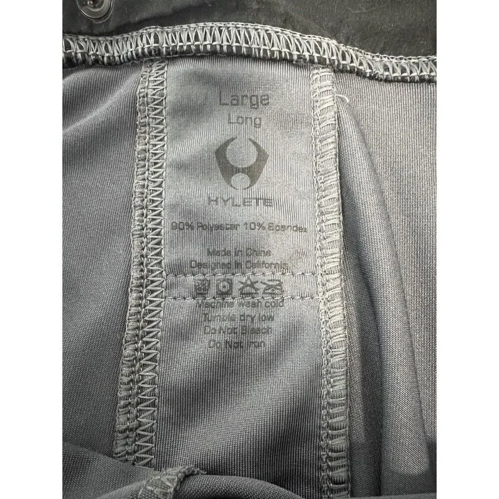 Hylete Large Long Gym Shorts Gray Orange